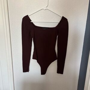 Chic Maroon Long Sleeve Bodysuit